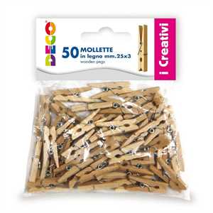 MOLLETTE LEGNO MM25X3 IN BUSTA PZ.50 COL.NATURALE