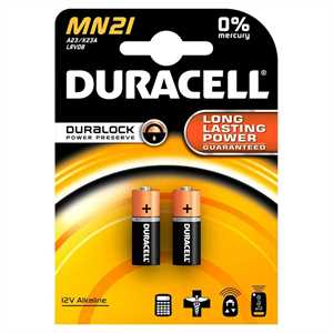 PILA MN21 12V PZ2 APRI CANCELLO/MACCHINA DURACELL