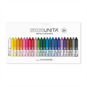 Pastelli a cera MAXI d11.5 scatola 24 colori   Tintaunita 60026