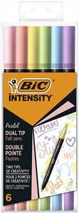 BIC INTENSITY DUAL TIP 6PZ COLORI PASTEL (PUNTA FELTRO E BRUSH)