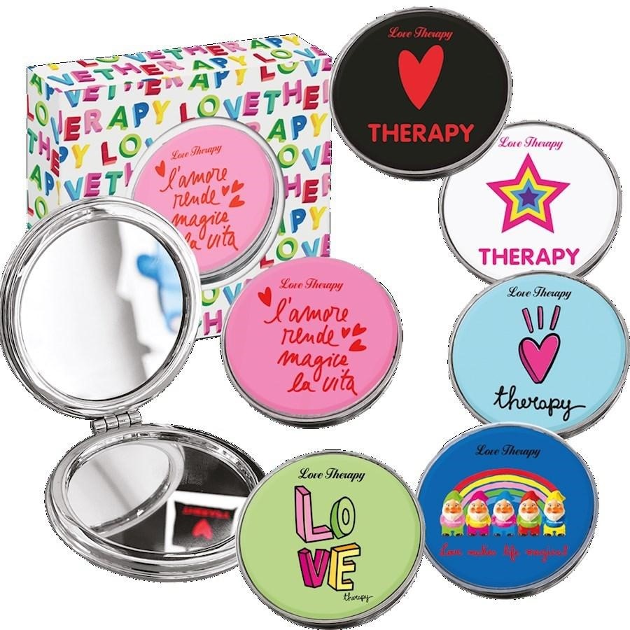 SPECCHIETTI DA BORSA IN SCATOLA REGALO TINTA UNITA LOVE THERAPY