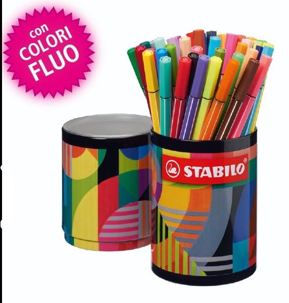 STABILO PEN 68 BARATTOLO DI METALLO ARTY DA 45 COLORI ASSORTITI