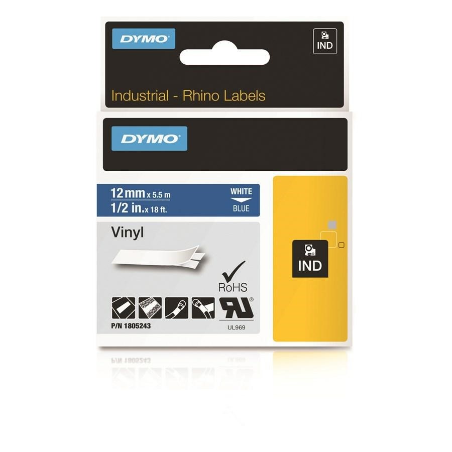 DYMO RHINO Nastro Vinile 12x5,5mt NERO