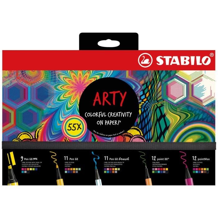 STABILO ARTY CREATIVE SET PUNTA IN FIBRA PZ.55 SCATOLA IN CARTONE