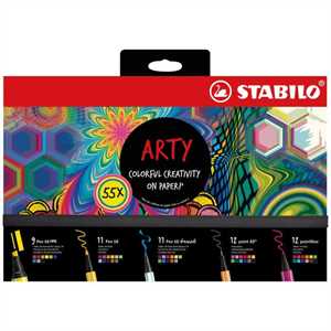 STABILO ARTY CREATIVE SET PUNTA IN FIBRA PZ.55 SCATOLA IN CARTONE