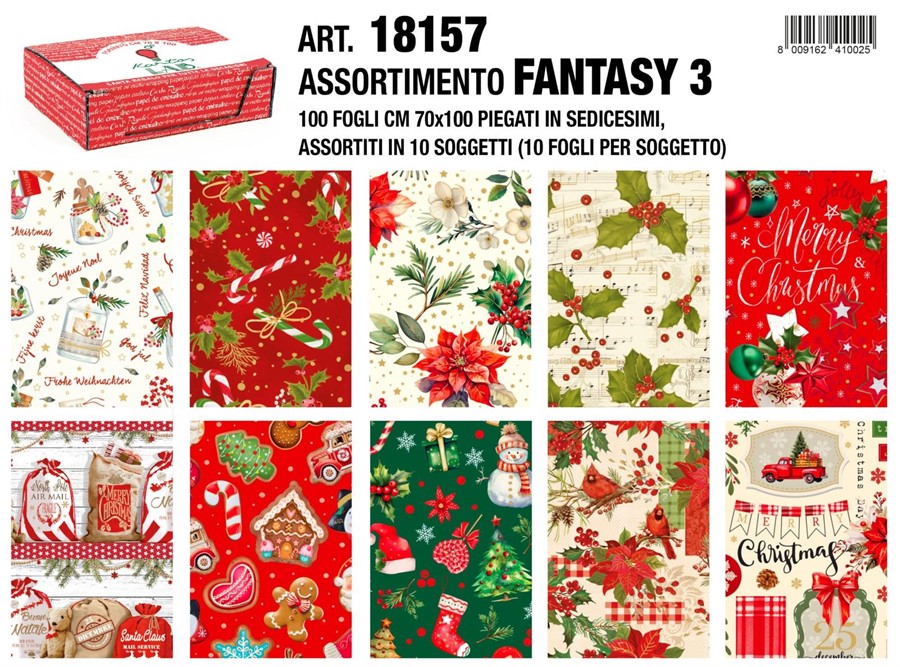 Carta REGALO FANTASY 3 cm70x100 f100 NATALE