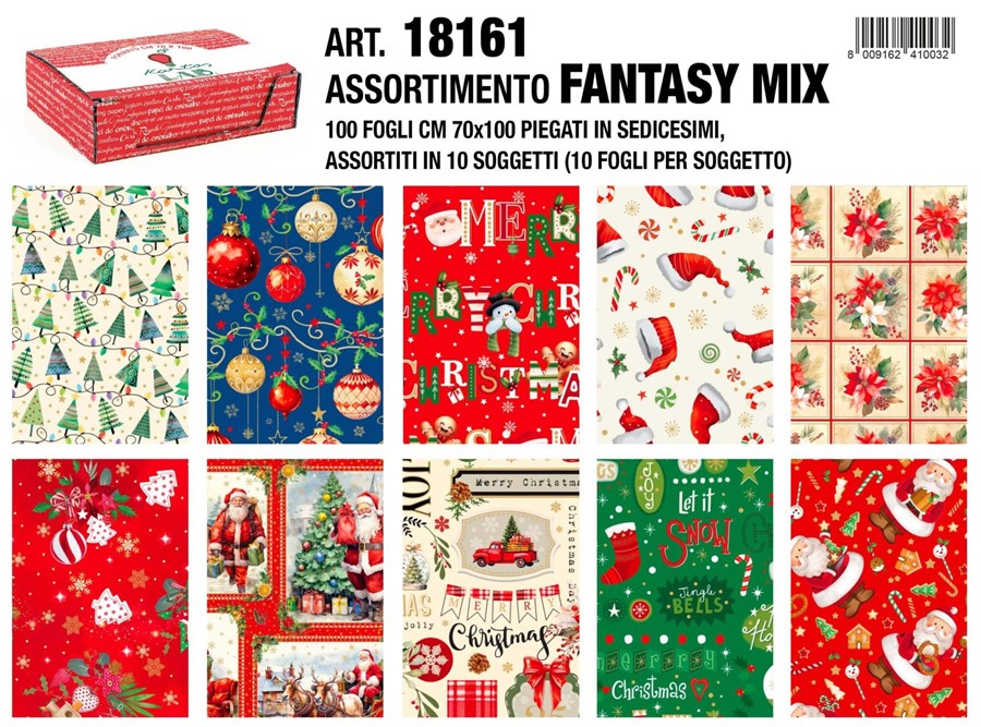 Carta REGALO FANTASY MIX cm70x100 f100 NATALE