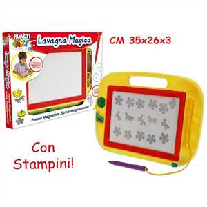 LAVAGNA MAGICA CON PENNA MAGNETICA E 2 TIMBRINI LAVAGNA CM32X24