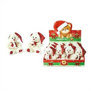 ORSETTO NATALE 16CM CON SCIARPA E   CAPPELLO IN DISPLAY