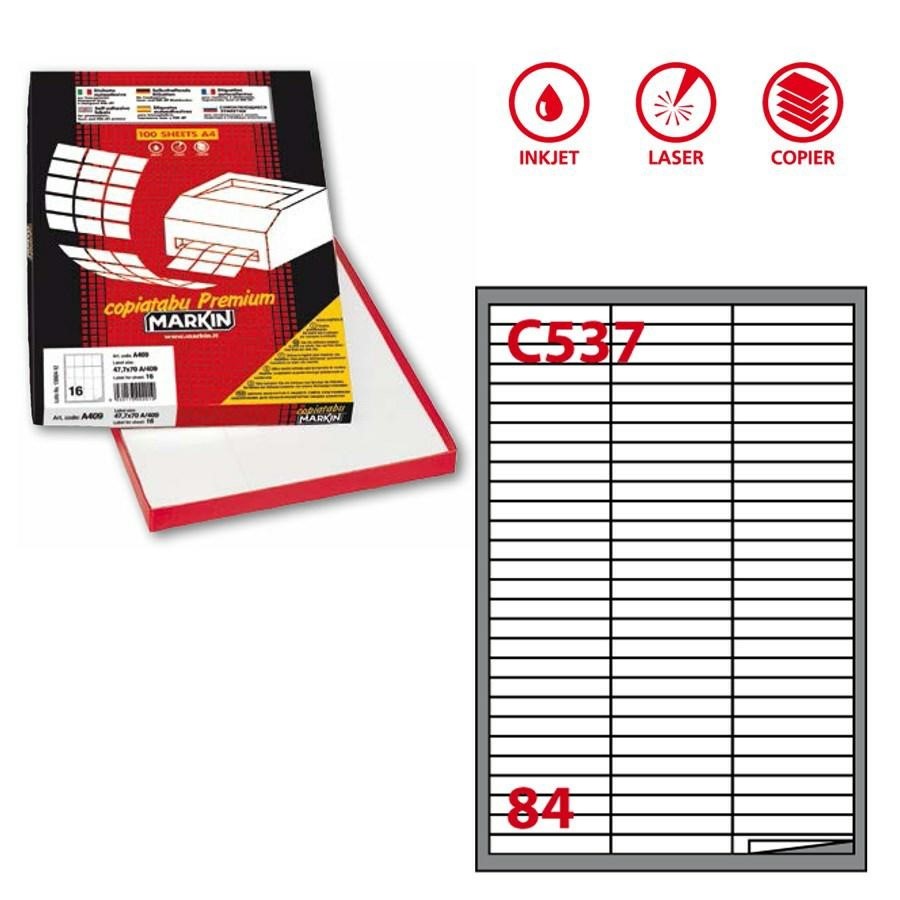 Etichette Copy Laser A4 mm67x10(C537 - CM0537) f100 84et